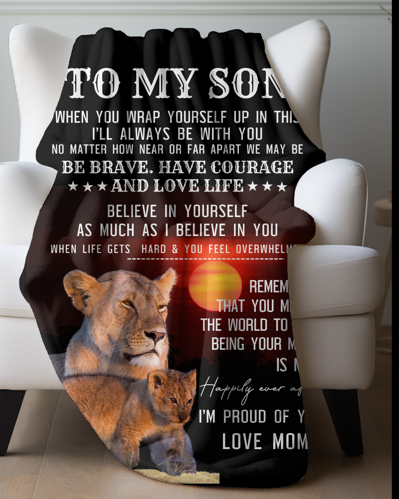 To My Son "Be Brave" Fleece/Sherpa Cozy Blanket!