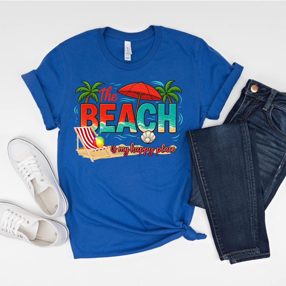 The Beach is My Happy Place Shirt, Summer Vacation Tee, Gift For Beach Lovers, Beach is Calling T-Shirt