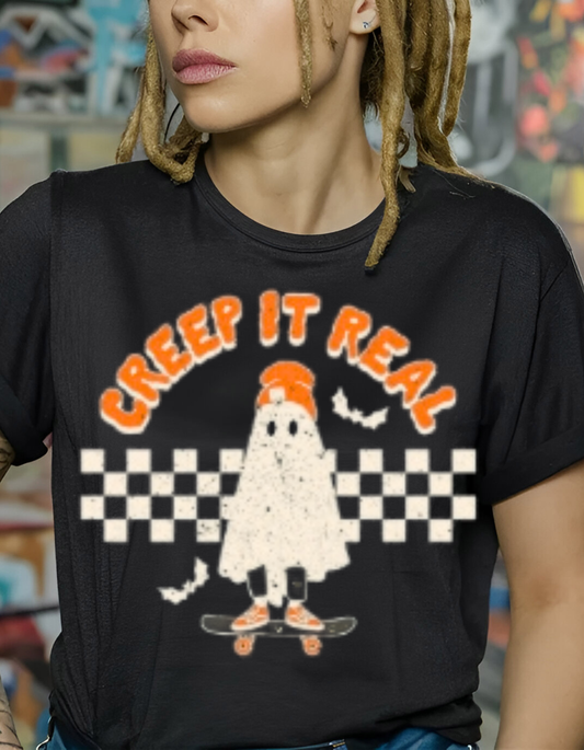 Retro Halloween Comfort Colors shirt, Creep it Real Shirt, Vintage Ghost Halloween Shirt