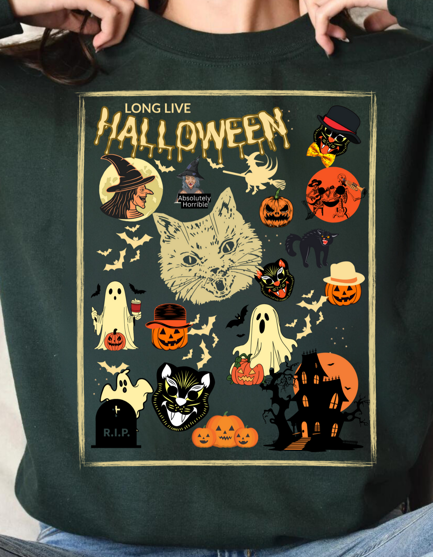 Retro Halloween Shirt, Long Live Halloween, Crewneck Pullover Sweatshirt