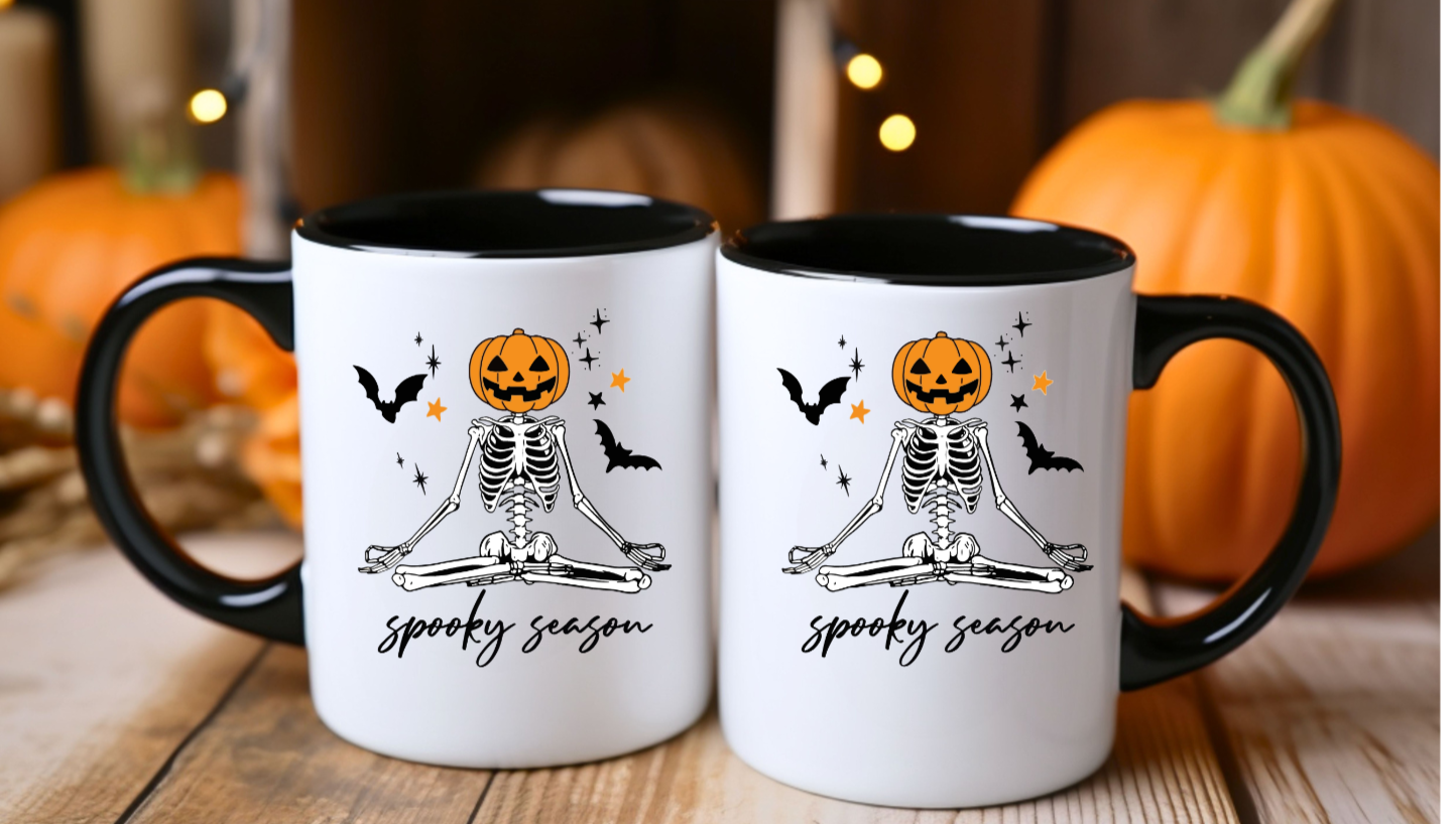 Halloween Mug, Skeleton Mug, Funny Coffee Mug,  15oz Accent Mug