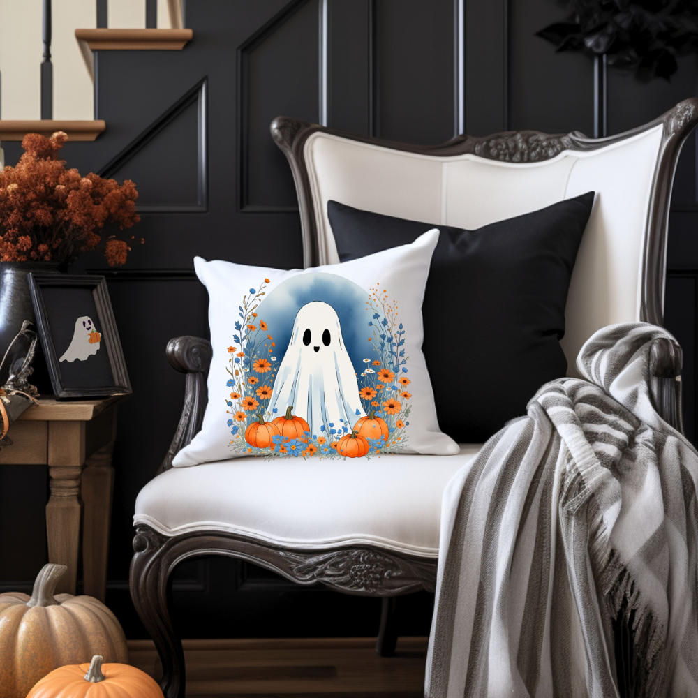 Halloween Fall Home Decor, Ghost Throw Pillows, Spooky Pillow!