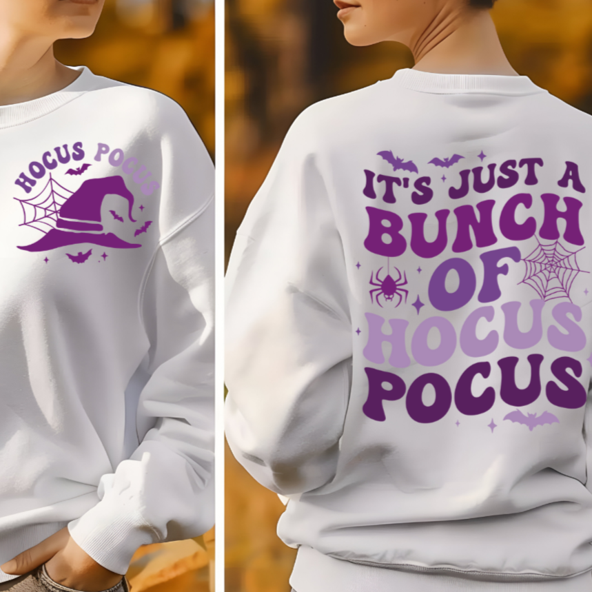 "It's Just A Bunch of Hocus Pocus" Halloween Sweatshirt/T-Shirts!