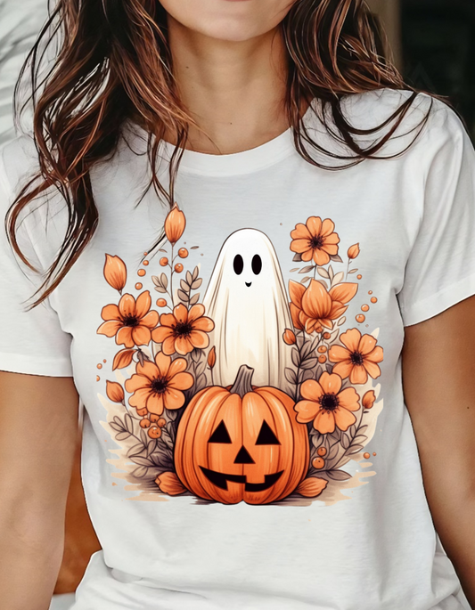 Retro Ghost Shirt, Vintage Floral Ghost Halloween Shirt, Cute Ghost T-Shirt