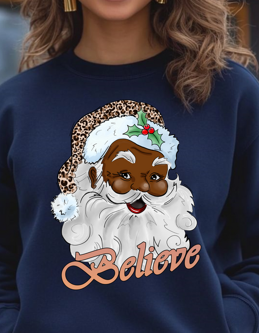 Christmas Santa "Believe" Holiday Sweatshirt