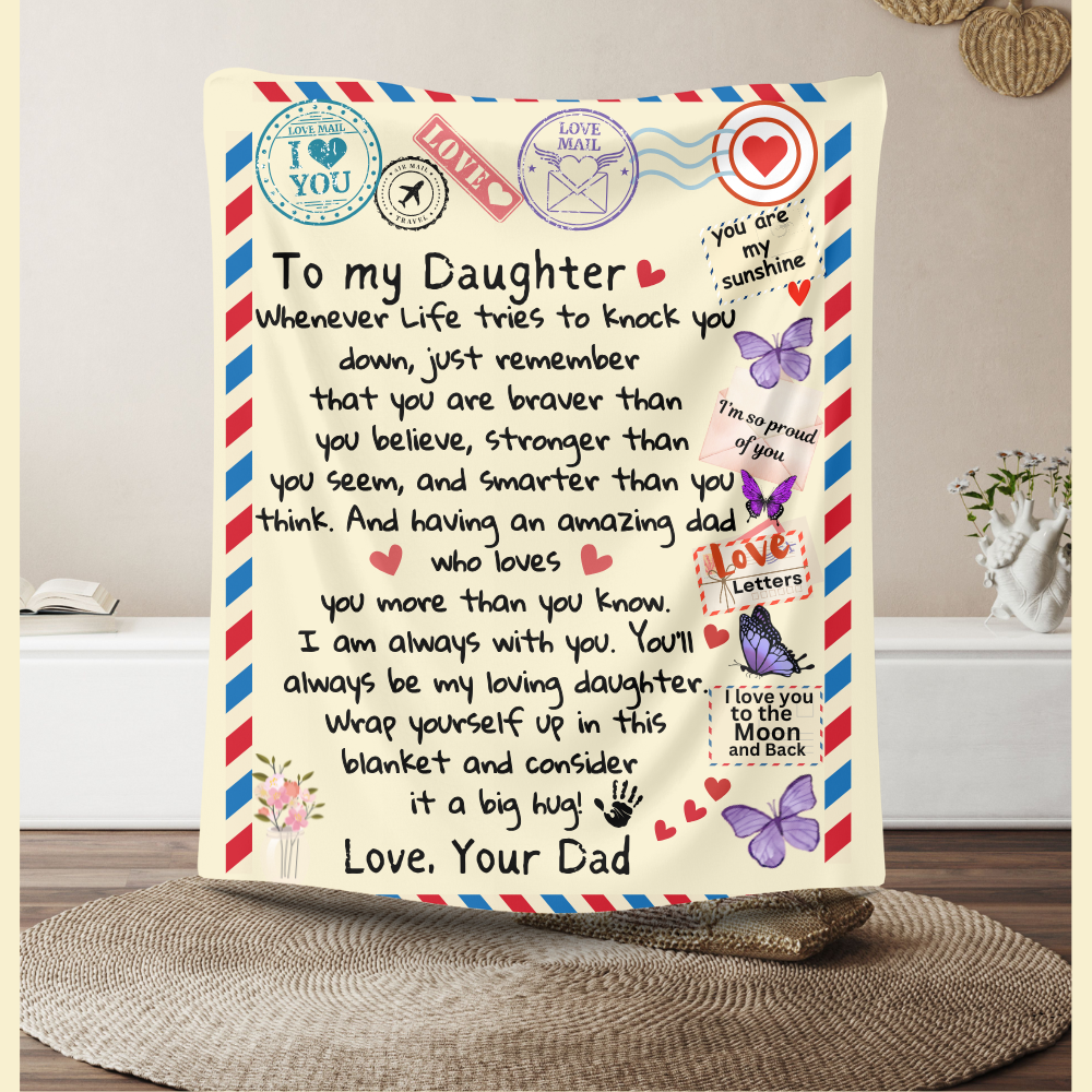 To My Daughter "I'll Be Hugging You" Fleece Blankets