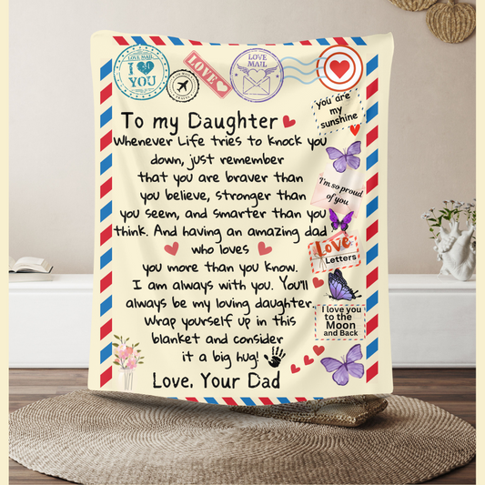 To My Daughter "I'll Be Hugging You" Fleece Blankets