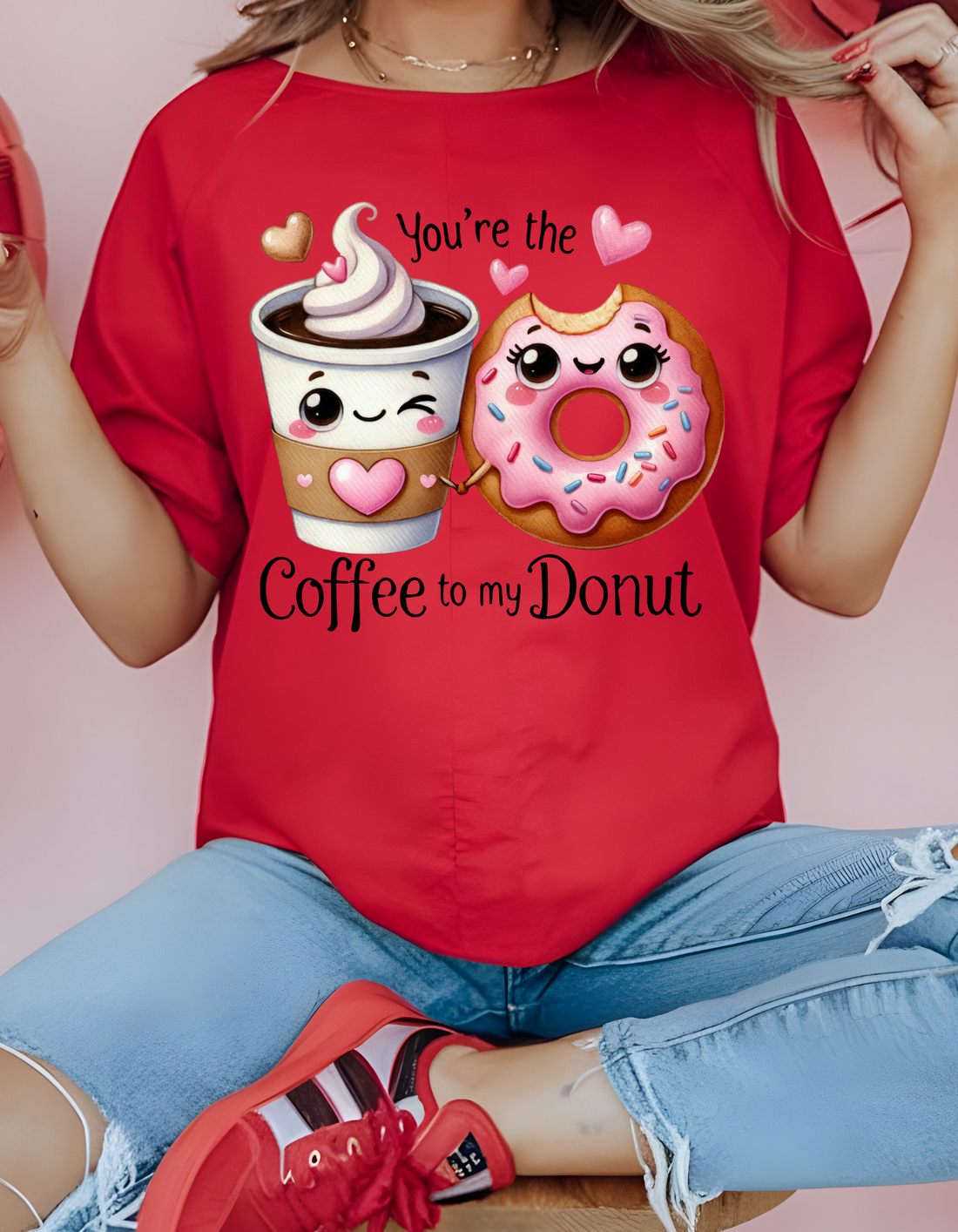 Funny Valentine "Coffee to my Donut" S/L T-Shirt