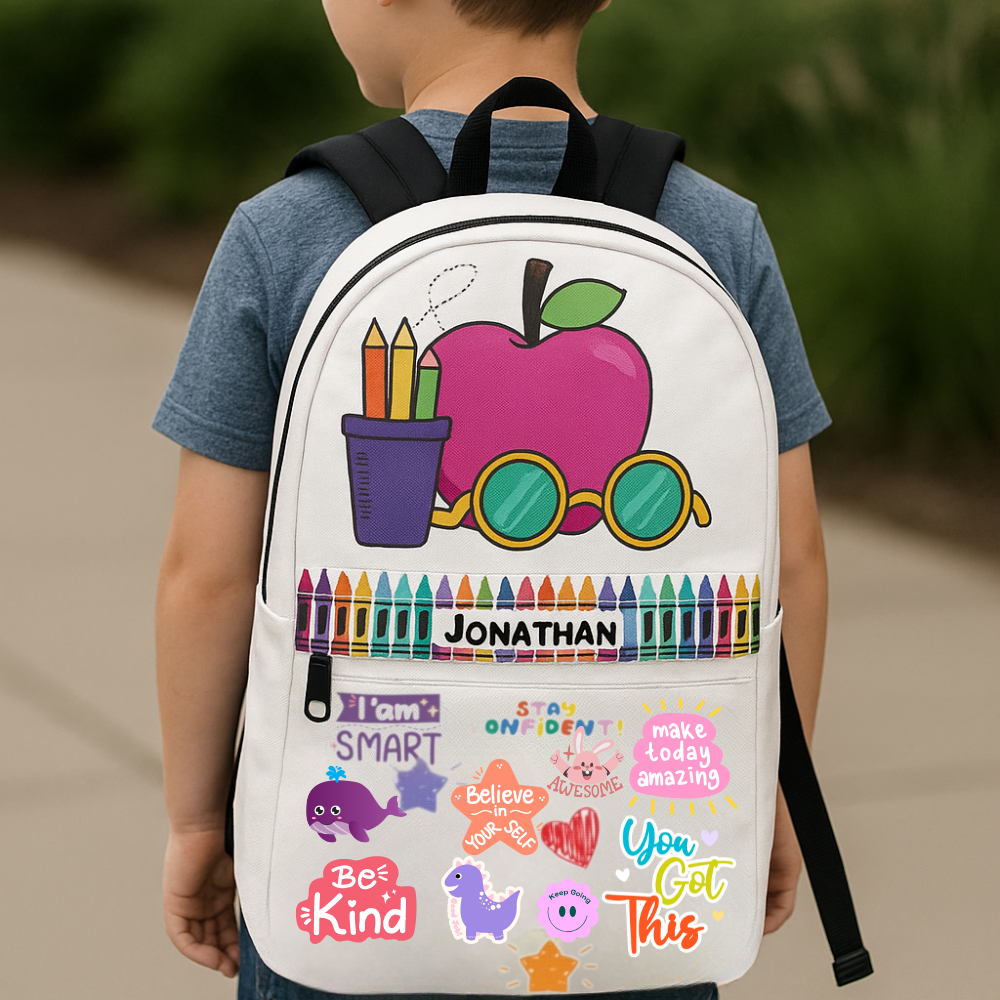 Personalized Kids School Apple for the Teacher Backpack | Lunch Bag