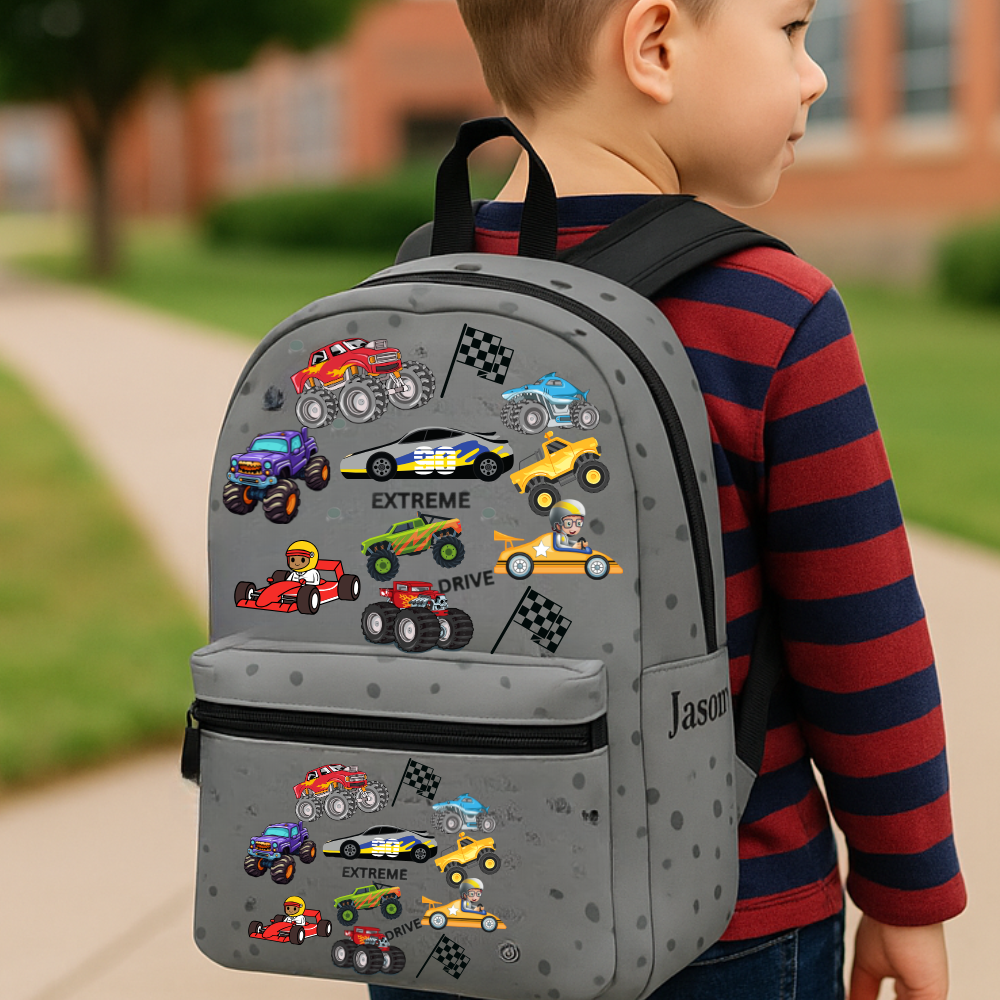 Personalize Back to School Truck Lover's Themed Backpack