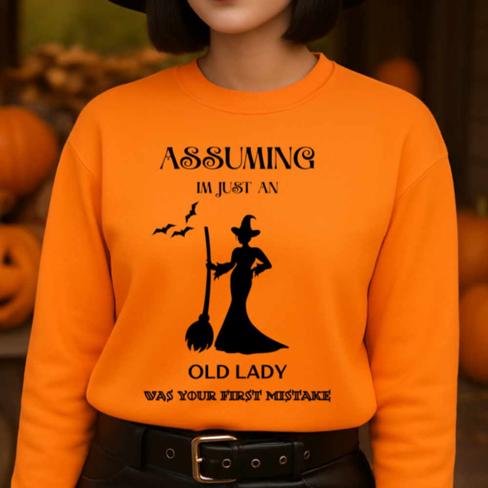 Funny Witch-Themed Graphic "Your First Mistake" Sweatshirt