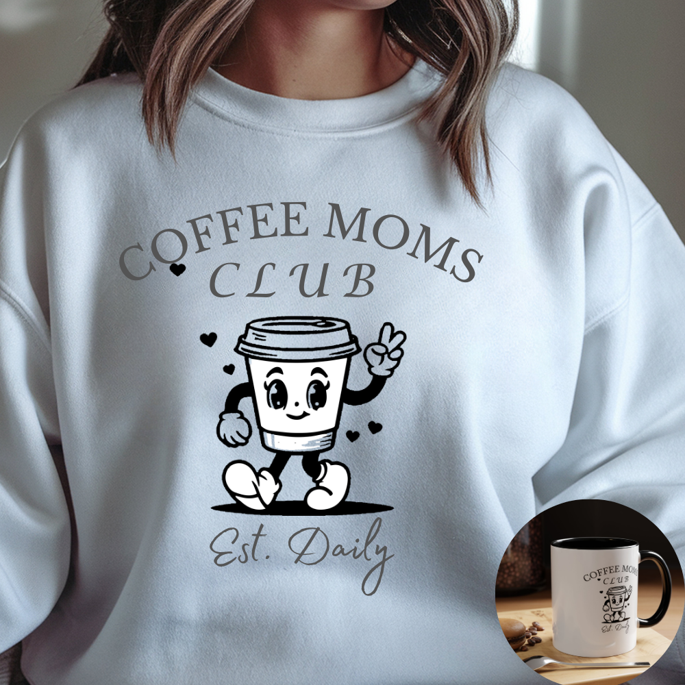 Comfort Colors Coffee Lovers Sweatshirt, Mom Gift Apparel, Quirky Coffee Club Sweatshirt, Comfy Mom Sweatshirt, Fun Casual Wear for Moms