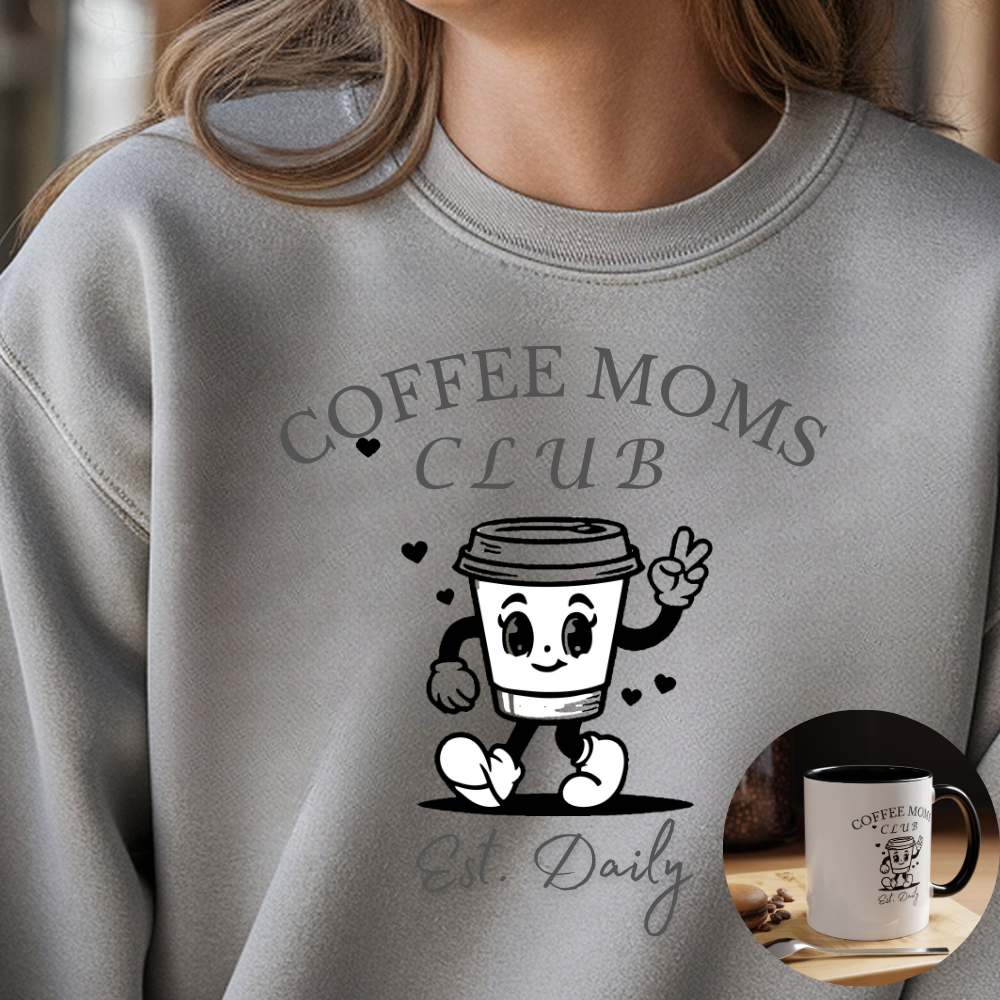 Comfort Colors Coffee Lovers Sweatshirt, Mom Gift Apparel, Quirky Coffee Club Sweatshirt, Comfy Mom Sweatshirt, Fun Casual Wear for Moms