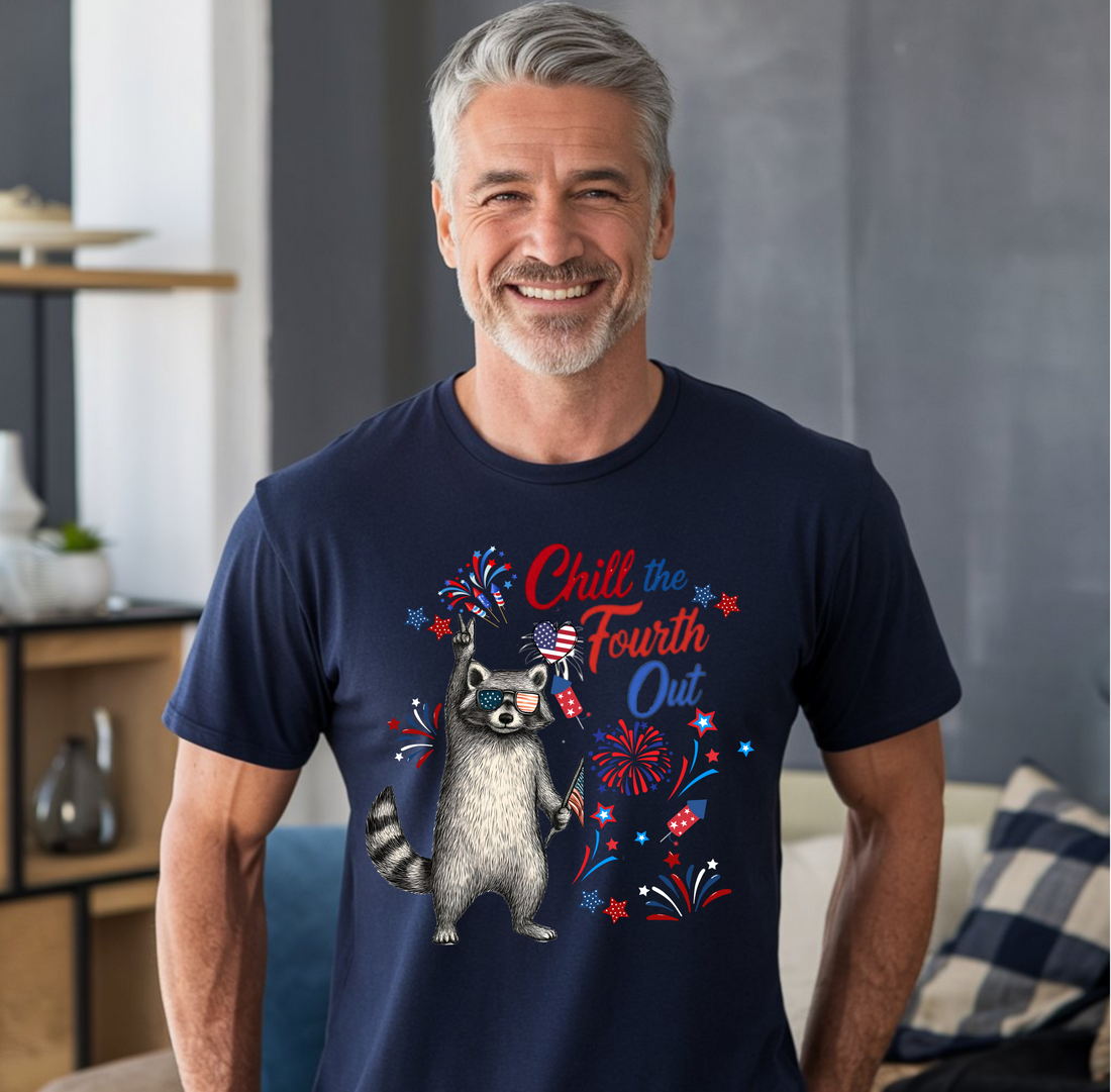 Chill The Fourth Out Shirt, Funny Raccoon Fourth of July t-Shirt, 4th of July Shirt