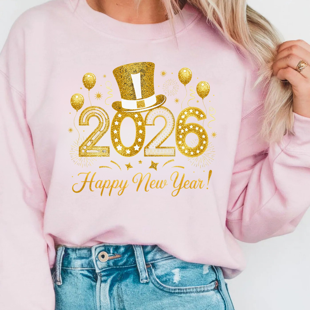 New Year's 2026 Sweatshirt, Holiday Sweatshirt, Festive New Year Apparel, Happy 2026 Crewneck