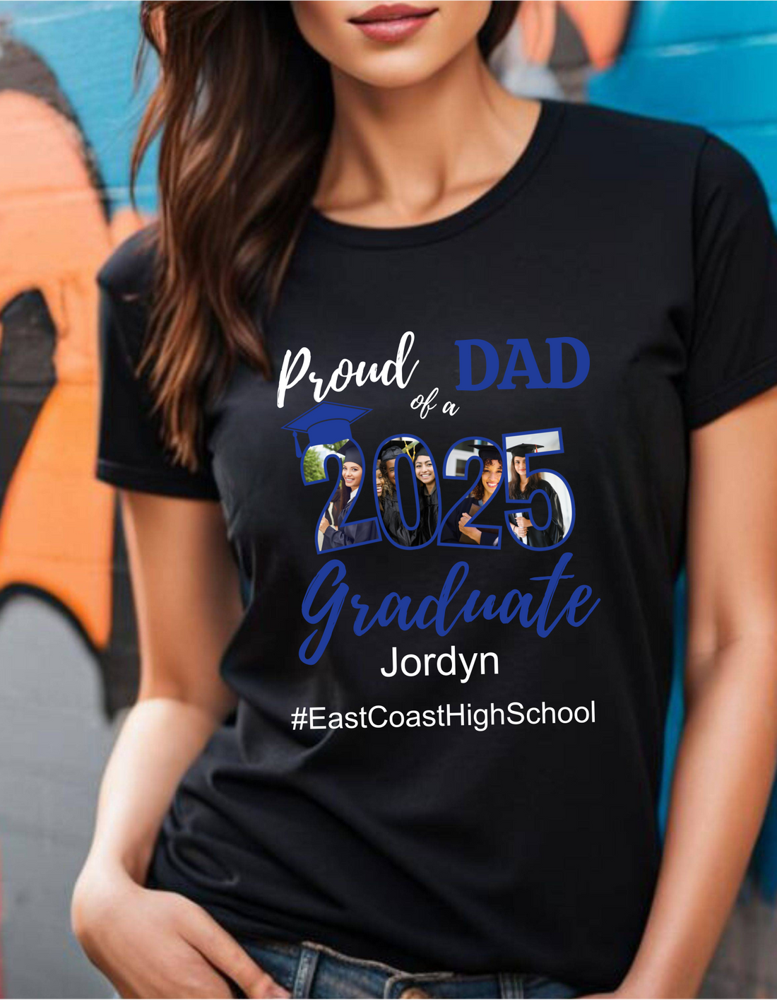 Proud Family T-Shirt, Personalized 2025 Grad Tees, 2025 Graduate Custom Photo Graduate Tee