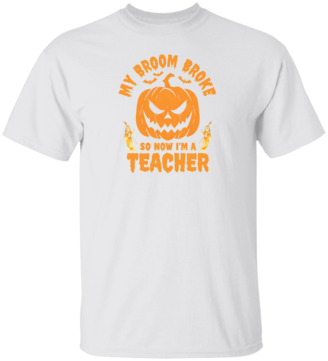 “Funny Halloween Teacher Shirt “My Broom Broke So Now I Teach”