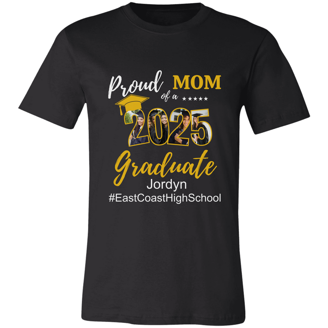 Proud Family T-Shirt, Personalized 2025 Grad Tees, 2025 Graduate Custom Photo Graduate Tee