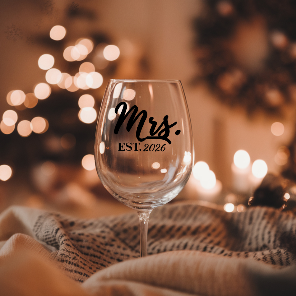 “Custom ‘Mr. & Mrs.’ Glass Set Made Just for Their Special Day” ‘Mr. & Mrs.’ Wine Glass Set!