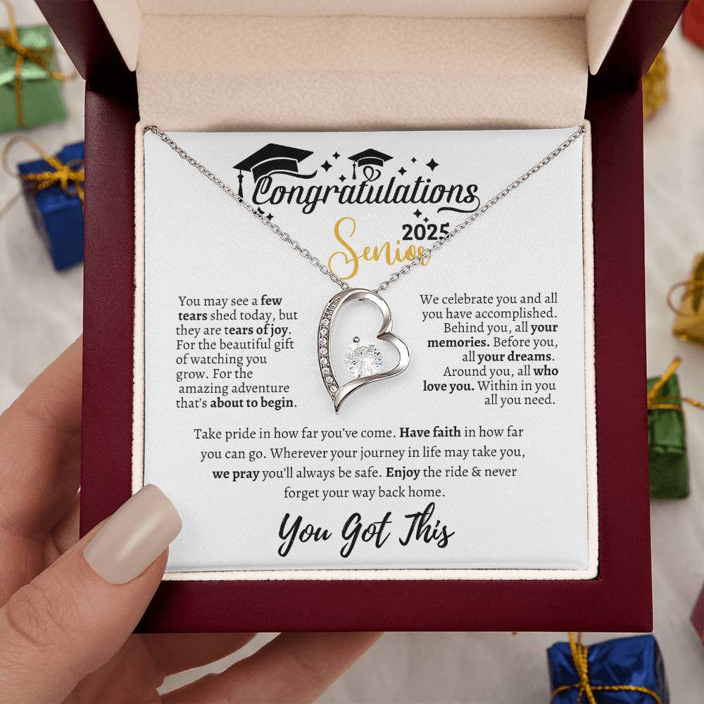 Graduation necklace, Graduation gift, "Congratulations Class of 2025" | Forever Love Necklace