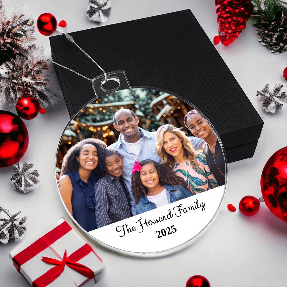 Custom Family Photo Christmas Ornament – Personalized Holiday Keepsake 2025