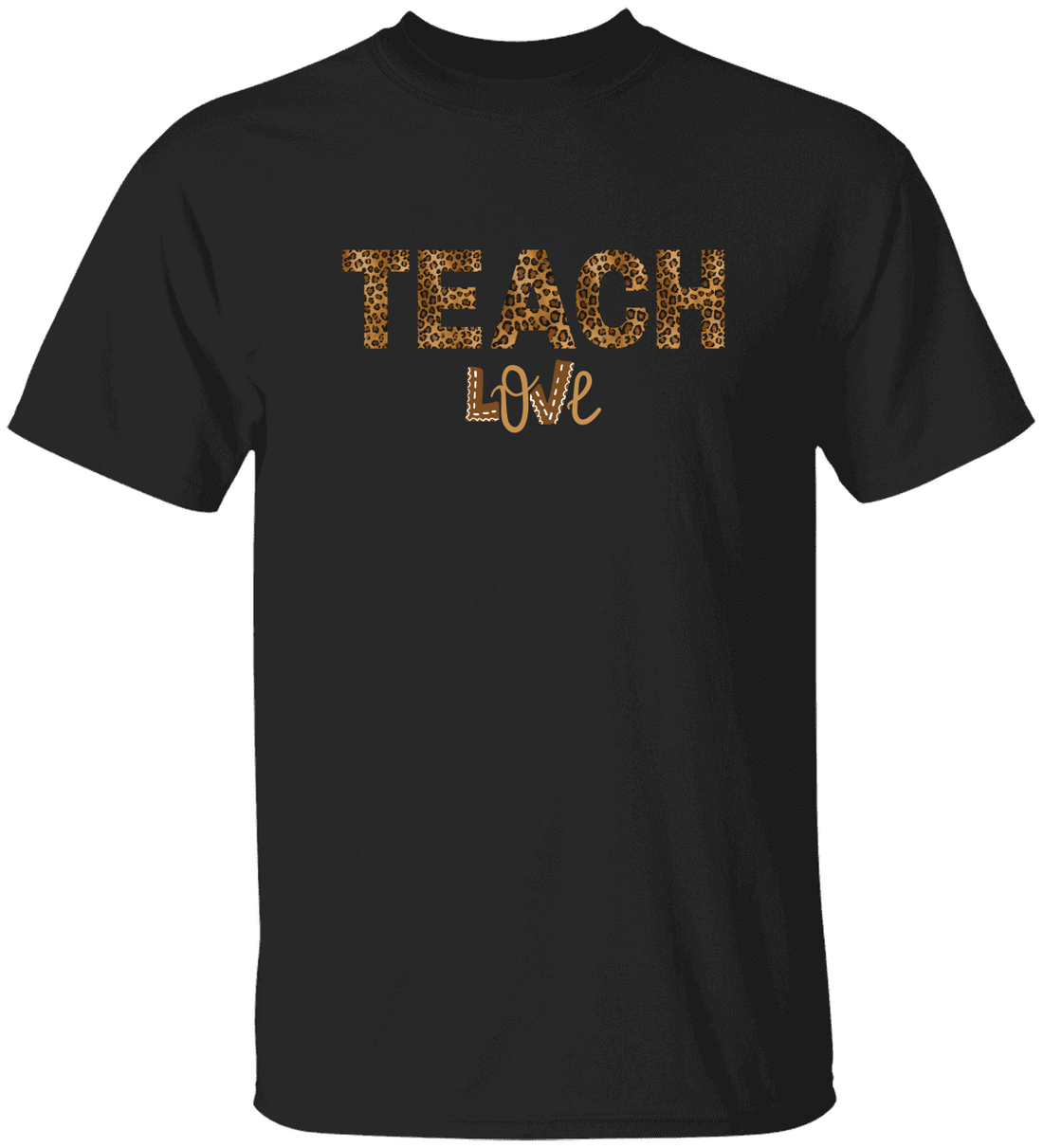 Teach Love Leopard Print Teacher Shirt – Cute Teacher Appreciation T-Shirt, Classroom Gift for Teachers, Back to School Teacher Tee