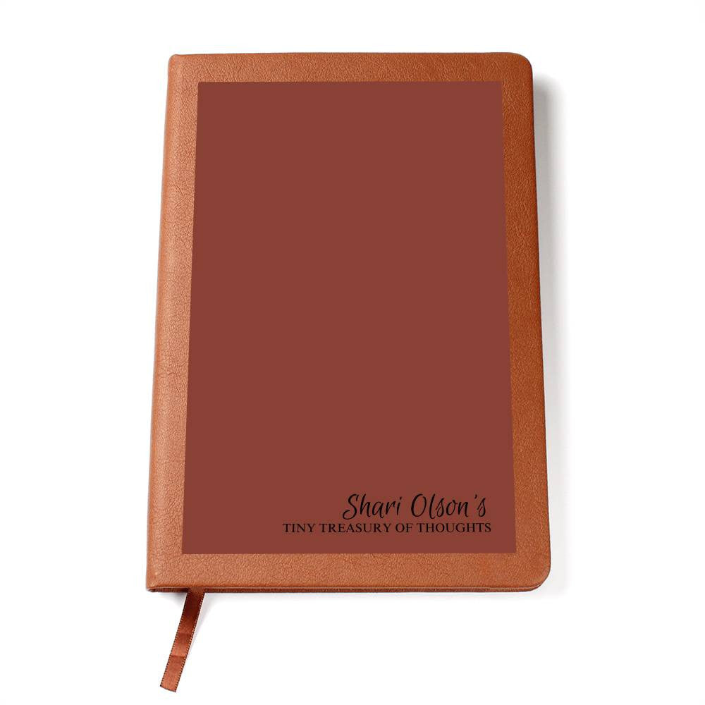 Personalize Graphic Leather Journal "Tiny Treasury of Thoughts" Gift for Mentor | Gift for Friend |Xmas Gift