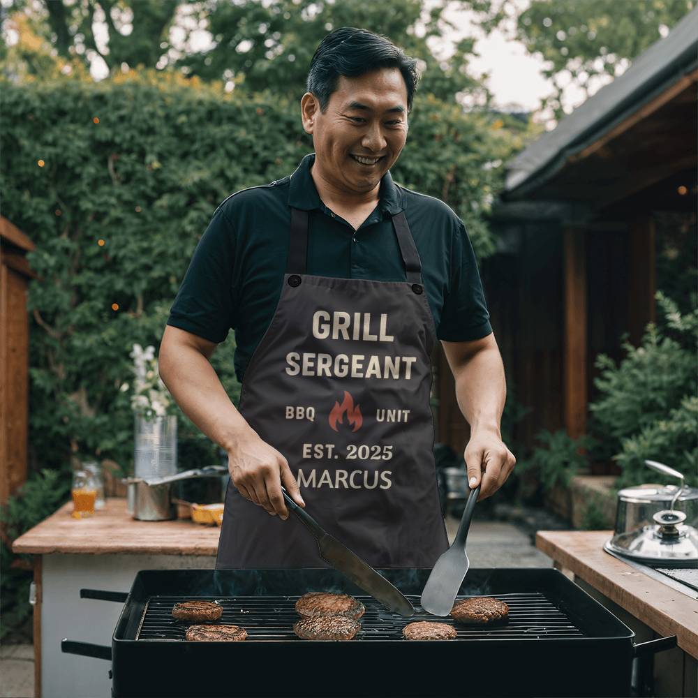 Personalized Grill Master Apron, Gifts For Him For Dad For Husband Mens Apron, Father's Day Gift