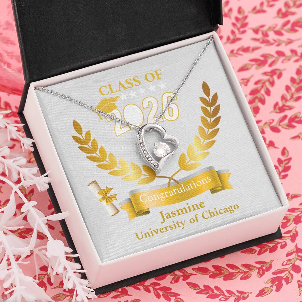Personalized Graduation Necklace Gift for Her, Class of 2026 Senior Gift, Congrats Graduate Keepsake Necklace