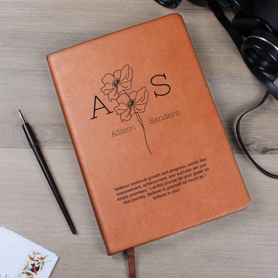 Personalized Leather Graphic Journal - Graduation Gift