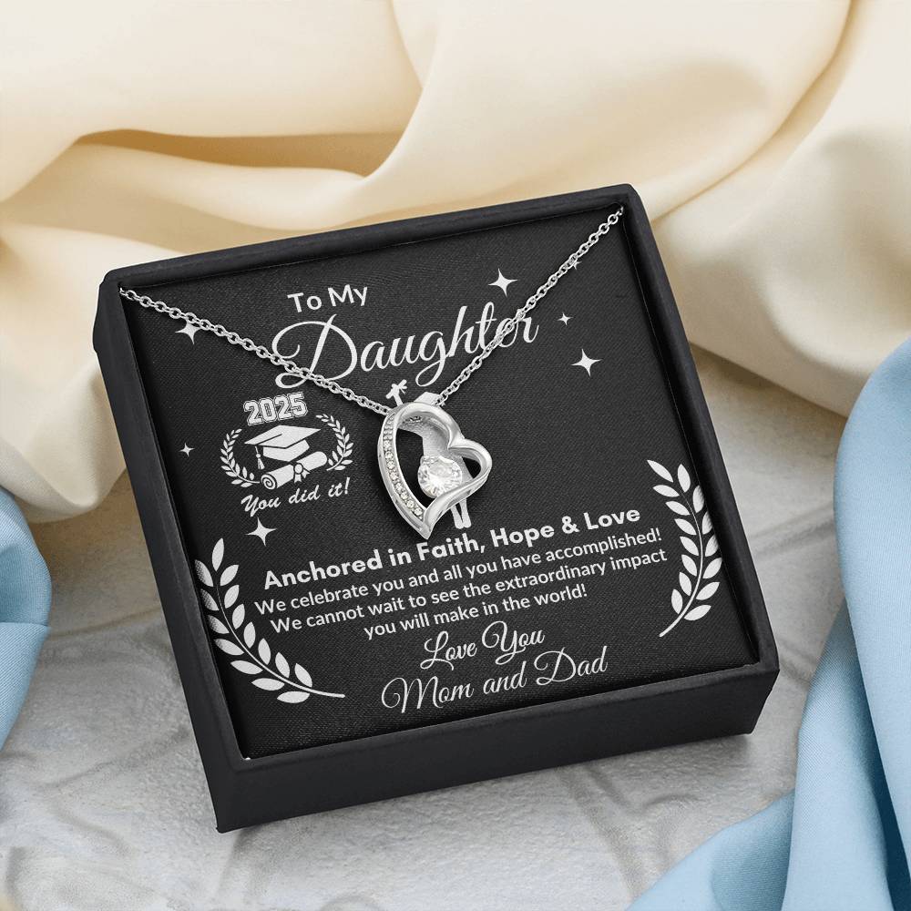 Personalized To My Daughter "2025 Grad" Forever Love Necklace !