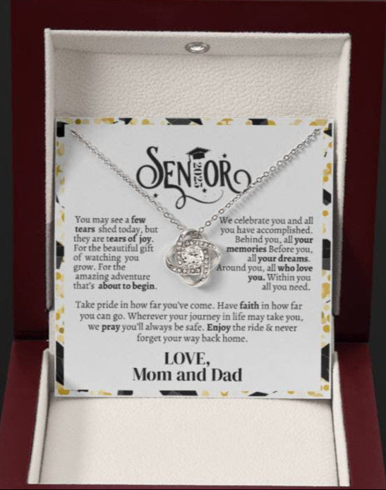 Graduation necklace, Graduation gift, Class of 2025 Love Knot Necklace