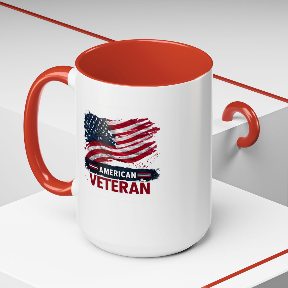 American Veteran Coffee Mug, Patriotic Gift for Veterans, USA Flag Cup, Military Appreciation, Ceramic Mug, Gift for Her