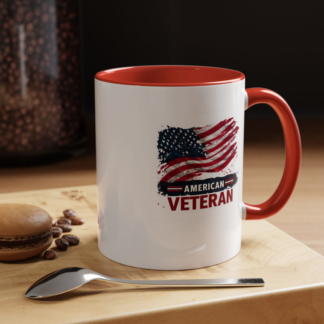 American Veteran Coffee Mug, Patriotic Gift for Veterans, USA Flag Cup, Military Appreciation, Ceramic Mug, Gift for Her