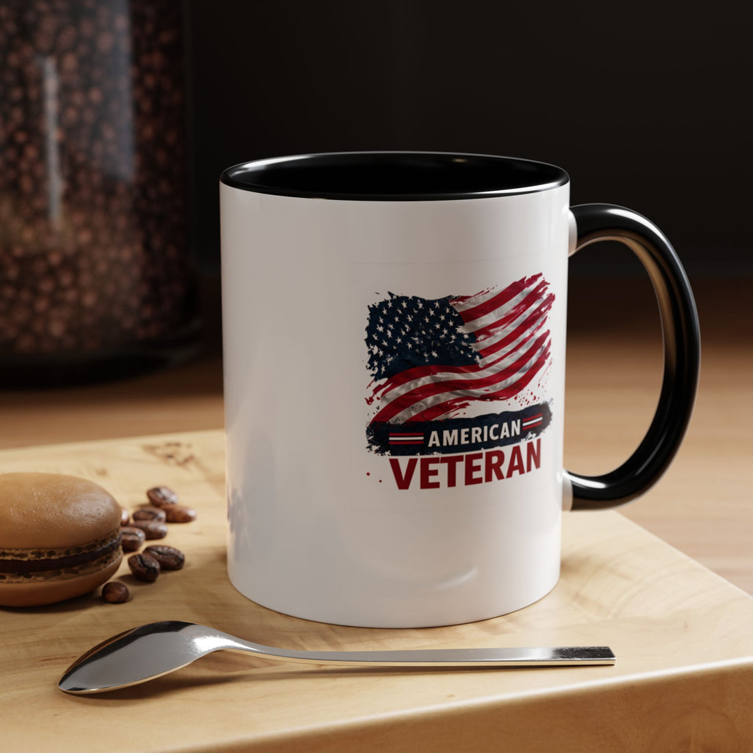 American Veteran Coffee Mug, Patriotic Gift for Veterans, USA Flag Cup, Military Appreciation, Ceramic Mug, Gift for Her