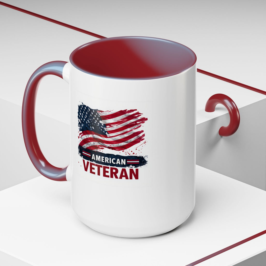 American Veteran Coffee Mug, Patriotic Gift for Veterans, USA Flag Cup, Military Appreciation, Ceramic Mug, Gift for Her