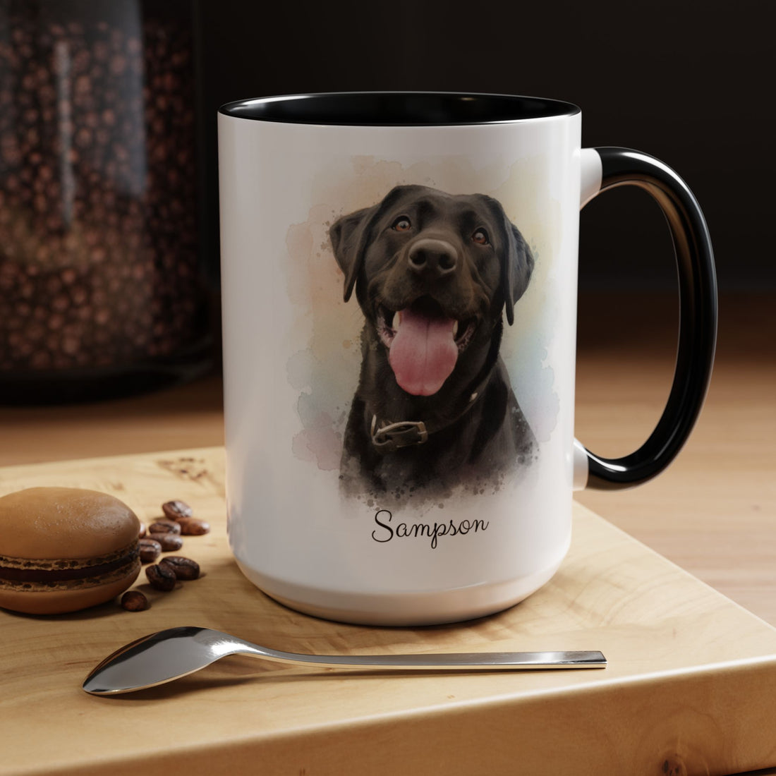 Personalized Pet Portrait Mug, Custom Dog Watercolor Gift, Ceramic Coffee Cup for Pet Lovers, Memorial Keepsake