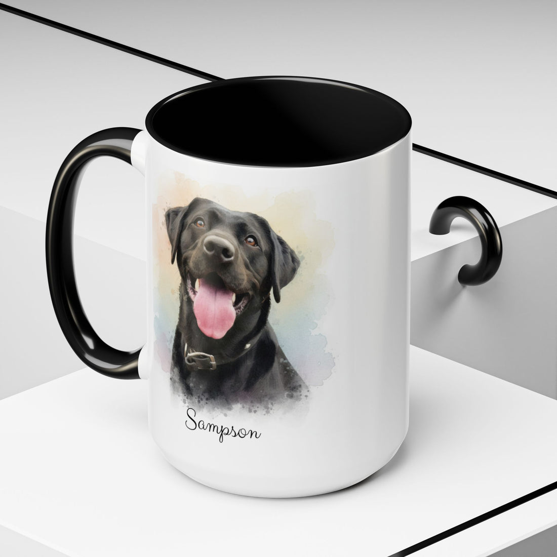 Personalized Pet Portrait Mug, Custom Dog Watercolor Gift, Ceramic Coffee Cup for Pet Lovers, Memorial Keepsake