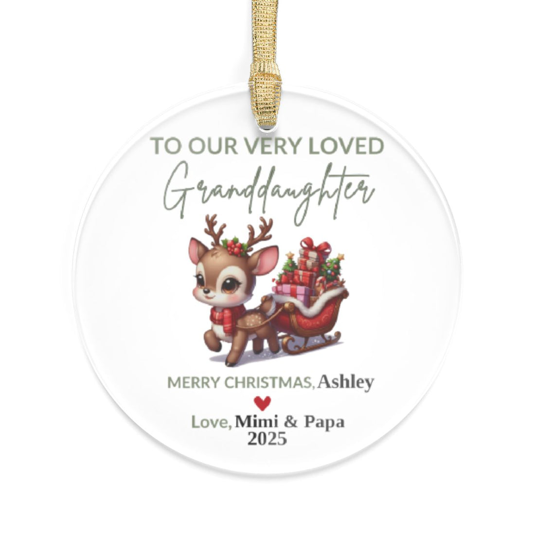 To Our Very Loved Granddaughter/Son Xmas Ornament