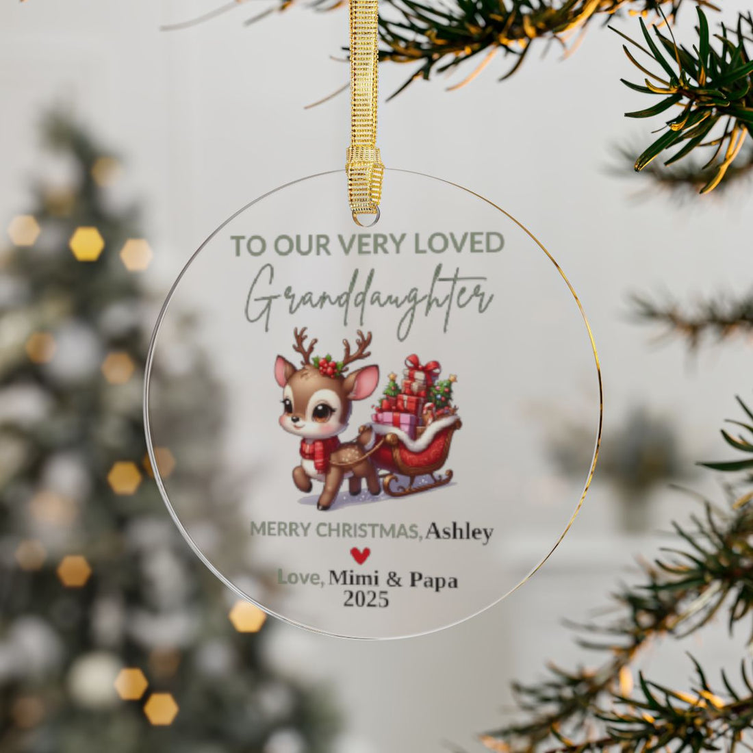 To Our Very Loved Granddaughter/Son Xmas Ornament