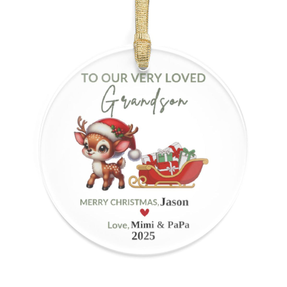 To Our Very Loved Granddaughter/Son Xmas Ornament