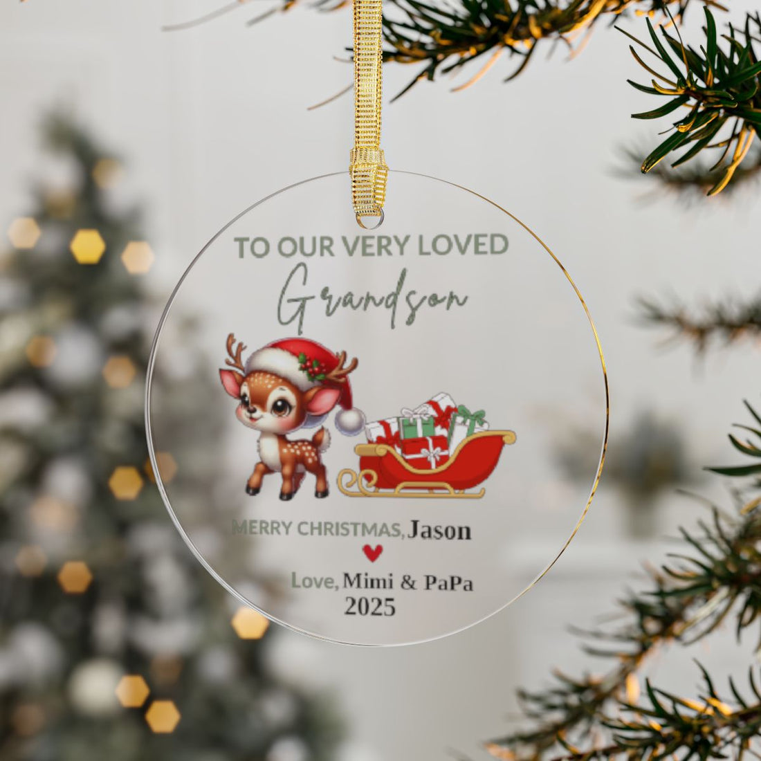 To Our Very Loved Granddaughter/Son Xmas Ornament