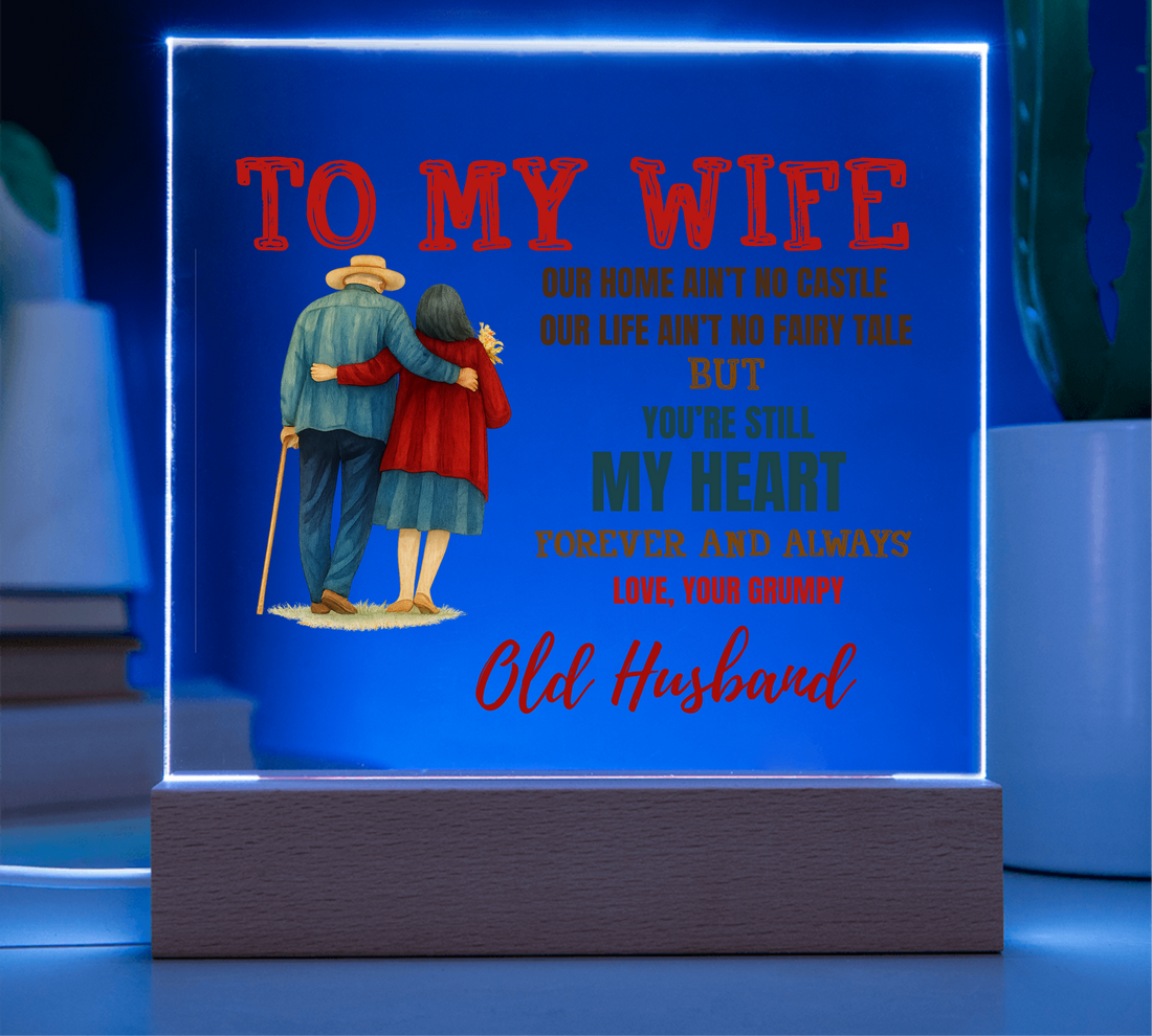 To My Wife "My Heart" Acrylic Square Nite Light