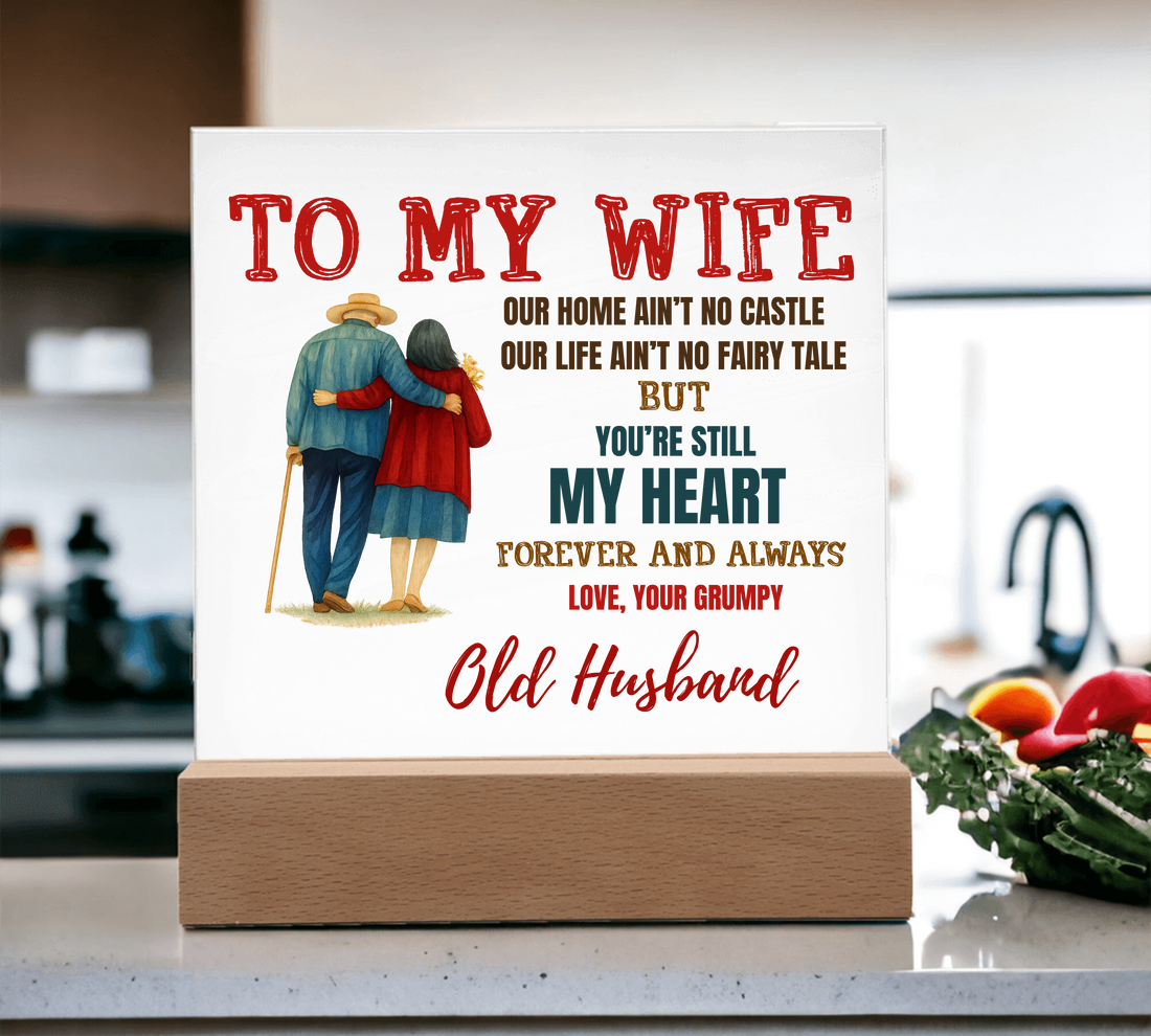 To My Wife "My Heart" Acrylic Square Nite Light