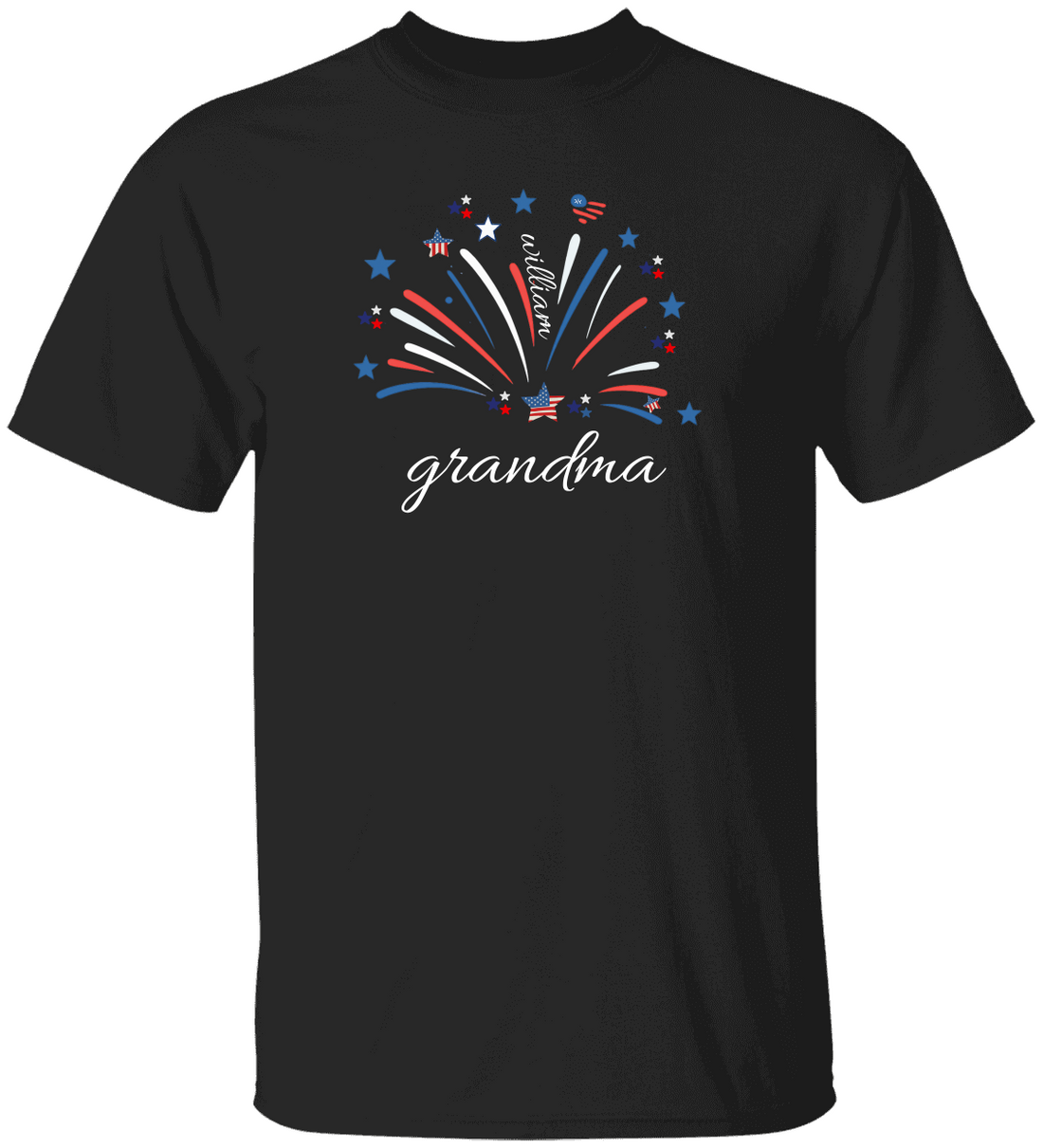 4th of July Grandma, Mom, Grandpa T Shirt, Custom Patriotic Grandma Shirt with Kids names