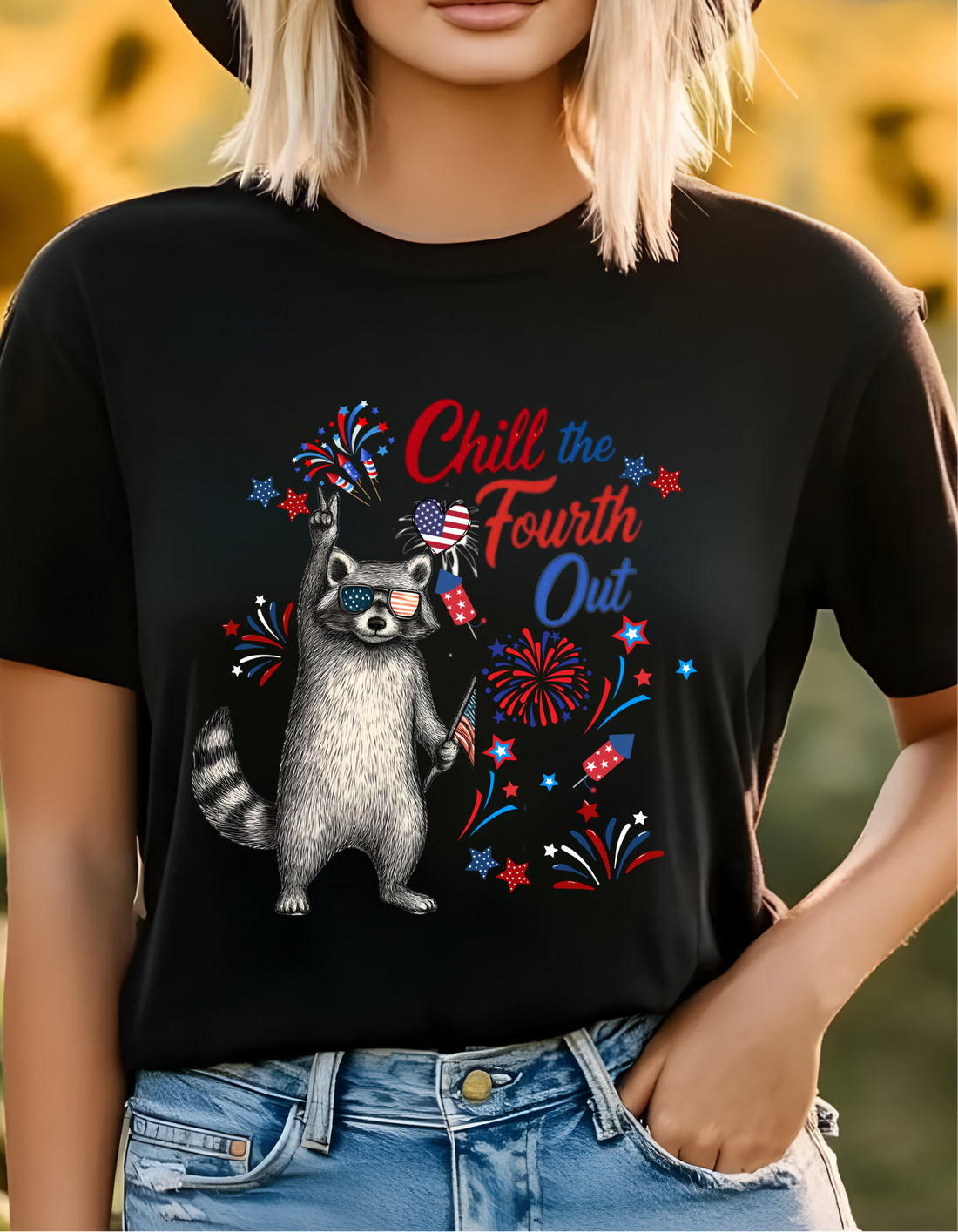 Chill The Fourth Out Shirt, Funny Raccoon Fourth of July t-Shirt, 4th of July Shirt