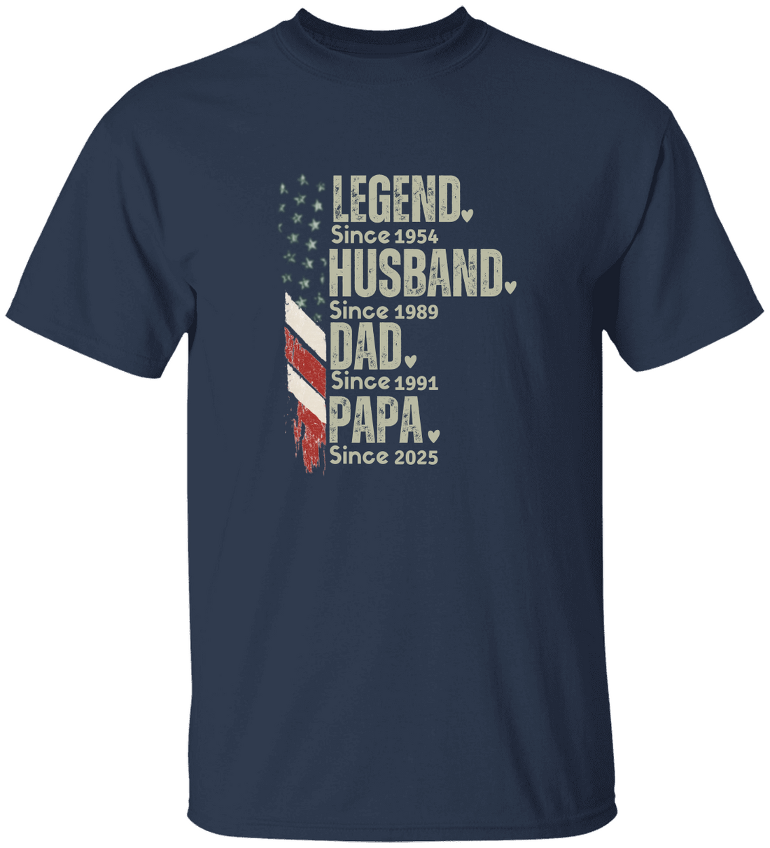 Personalized Papa and Dad "The Man The Legend" T-Shirt