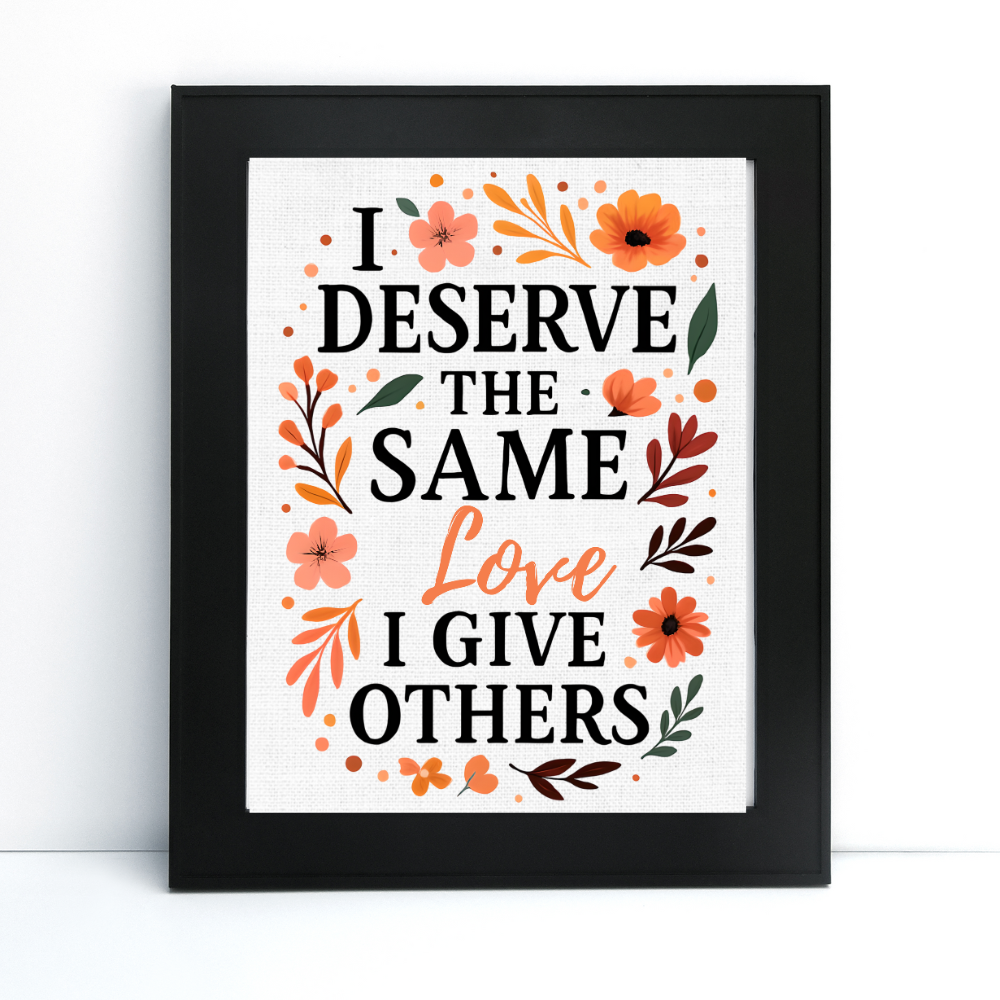 Self Love Daily Affirmation Wall Art Portrait Frame