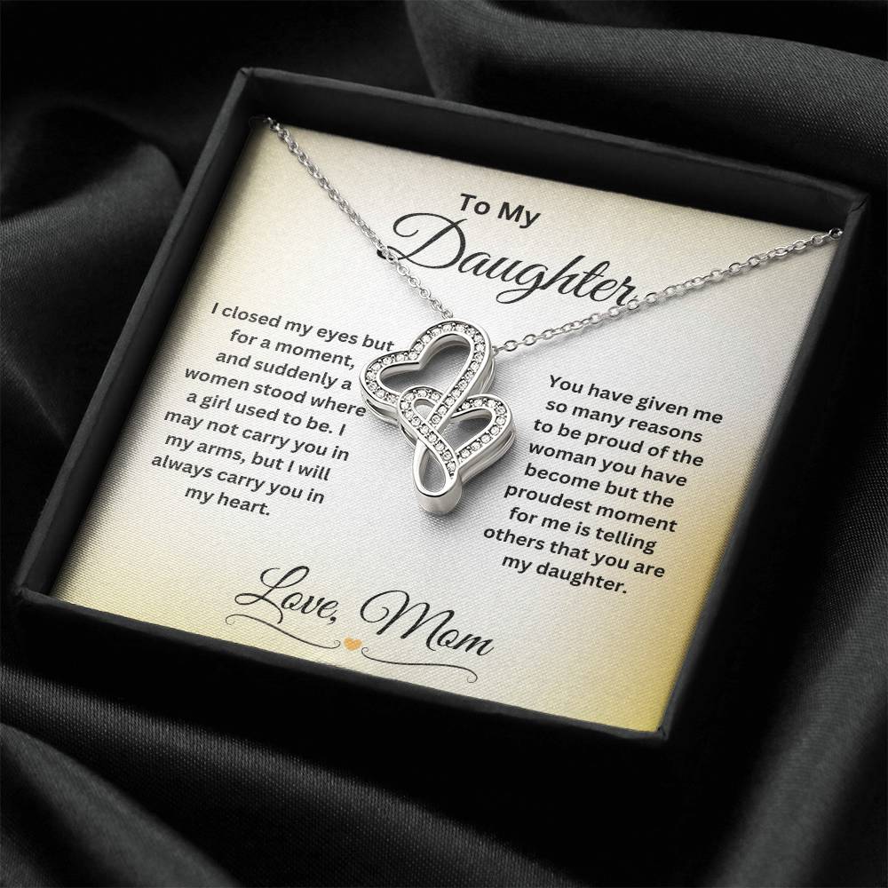 "To My Daughter" Heart to Heart Pendant Necklace