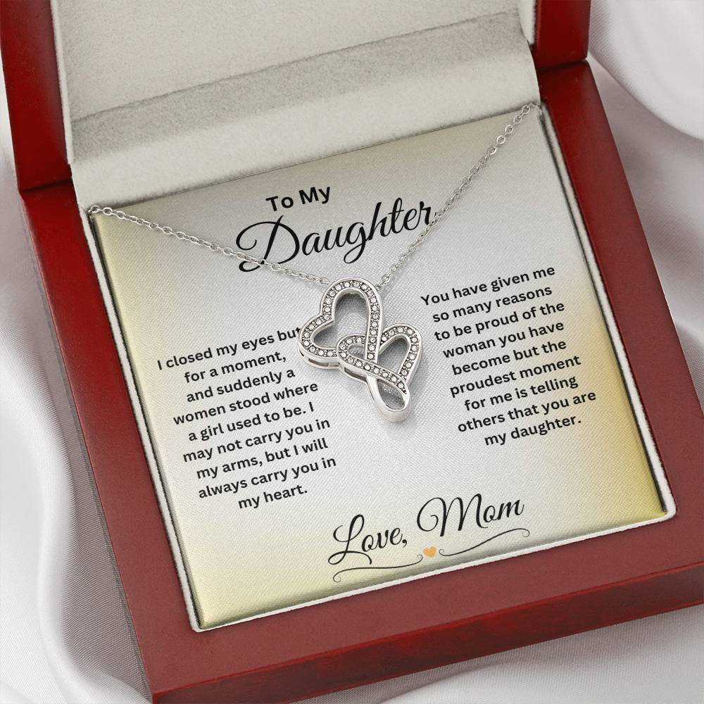 "To My Daughter" Heart to Heart Pendant Necklace